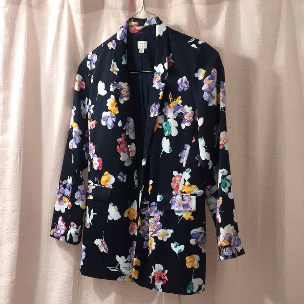 Floral print blazer